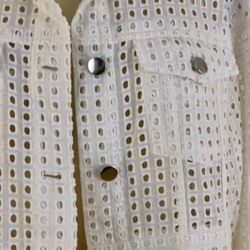 NWT Fleur du Mal Eyelet Cropped Jacket - 0 - Picture 4 of 7